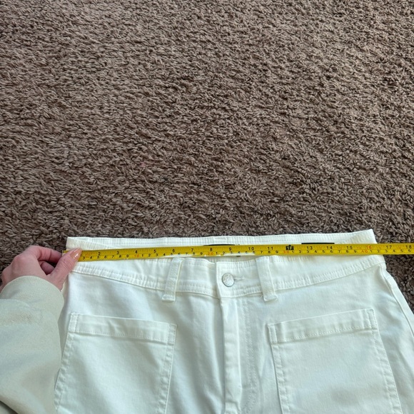 Buffalo David Bitton Brigette White High Rise Crop Wide-Leg Stretch Jeans 12 32 - Picture 9 of 11